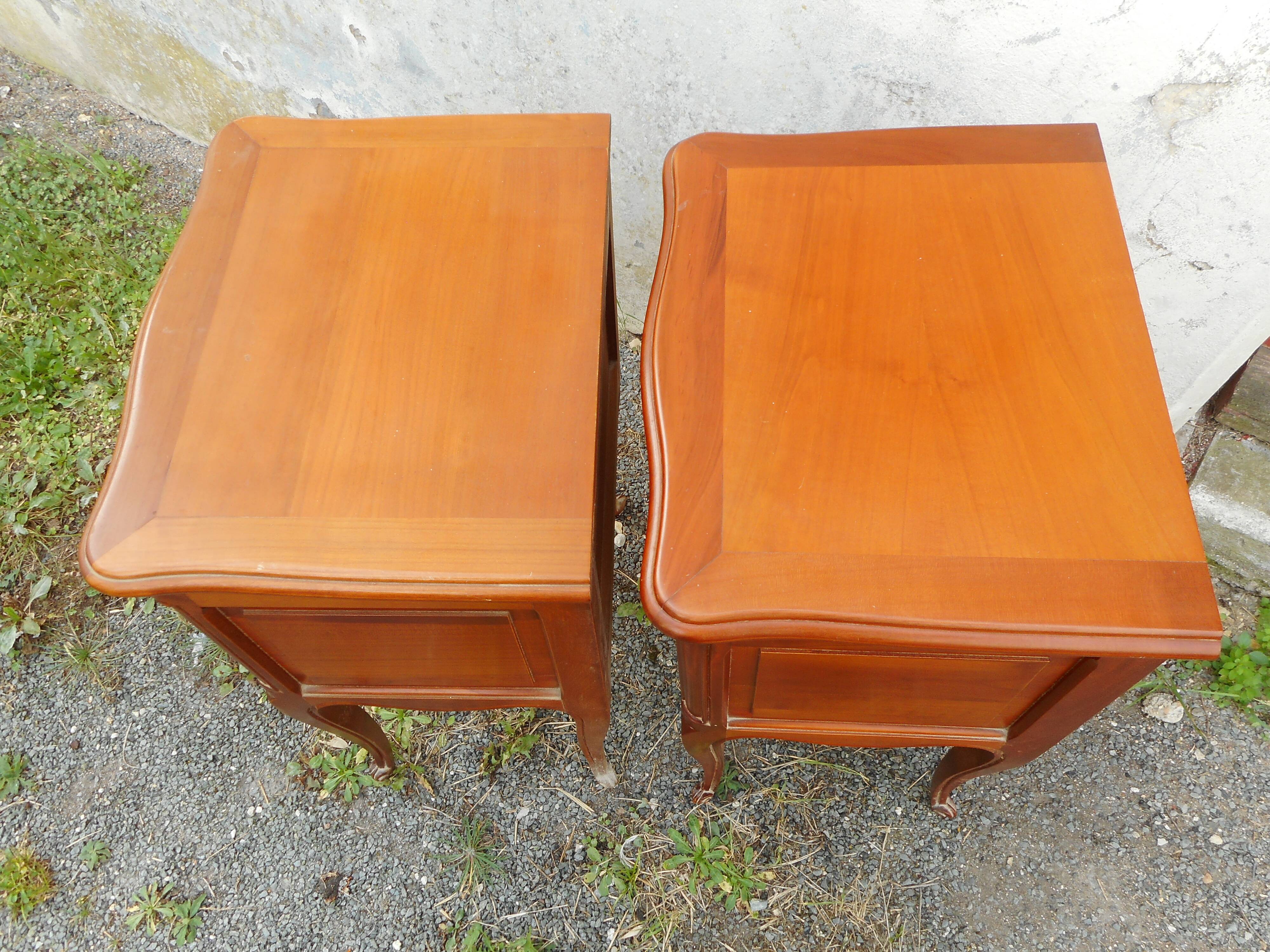 Pair of cherry bedside tables