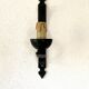 Wrought iron wall light, fabric cable