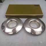 Christofle Gemini model pair of egg cups silver-plated in perfect condition box.