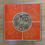 Coffee table end of sofa Roger Capron and Jean Derval ceramic 70s sun model