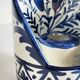 Blue ceramic hand candle holder vintage craft