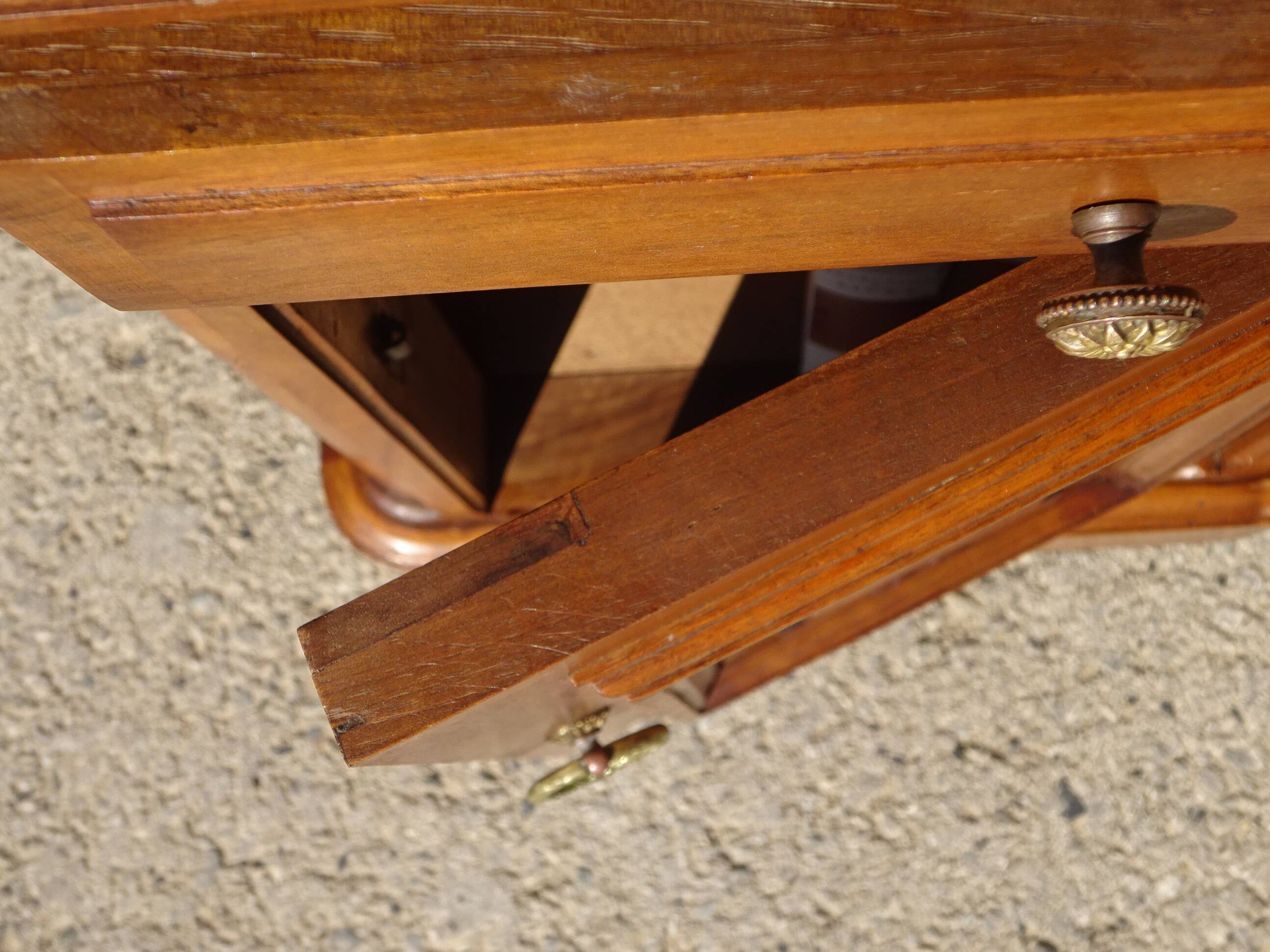 Antique walnut dressing table, Louis XVI style