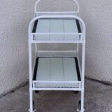 Vintage openwork metal serving trolley from the 1950s