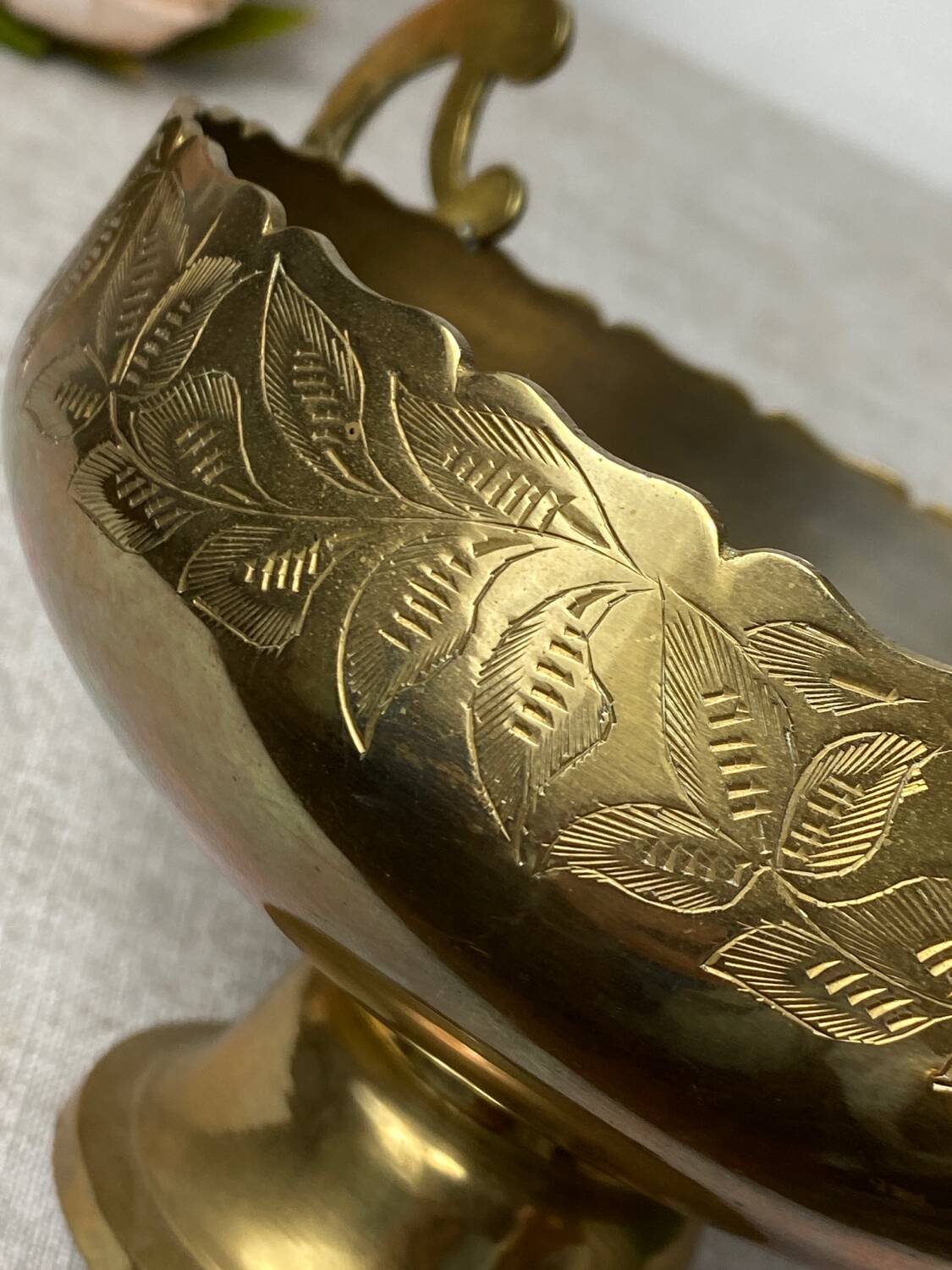 Art nouveau brass salad bowl