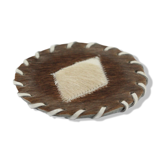 Cowhide coaster