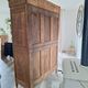 Wardrobe, oak linen cupboard from 1920.