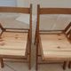 4 vintage varnished wooden folding chairs - Seats completely restored.