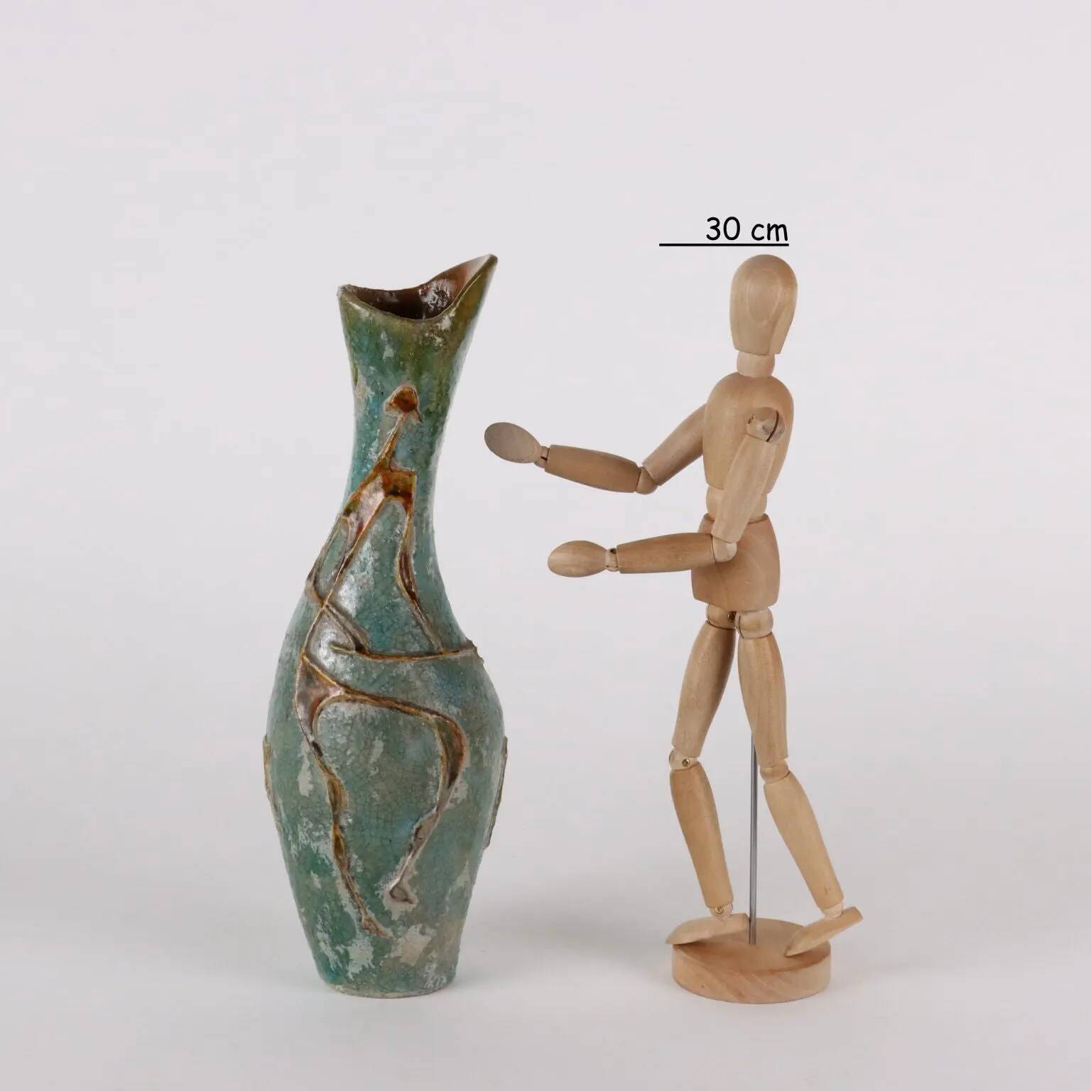 Terracotta vase C. Zauli, Italy, 1950s