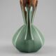 Art Deco vase – Bruyn pottery – green & brown poured glaze - 19cm
