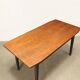 Vintage Italian table from the 1960s in stained ebony wood, with a teak veneer top.