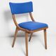 Bumerang Chair Mid-Century Modern, Royal Blue Wool, Poland, 1960s