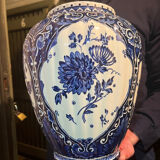 Vintage Delft Blue Ginger Jar: large blue and white ceramic vase