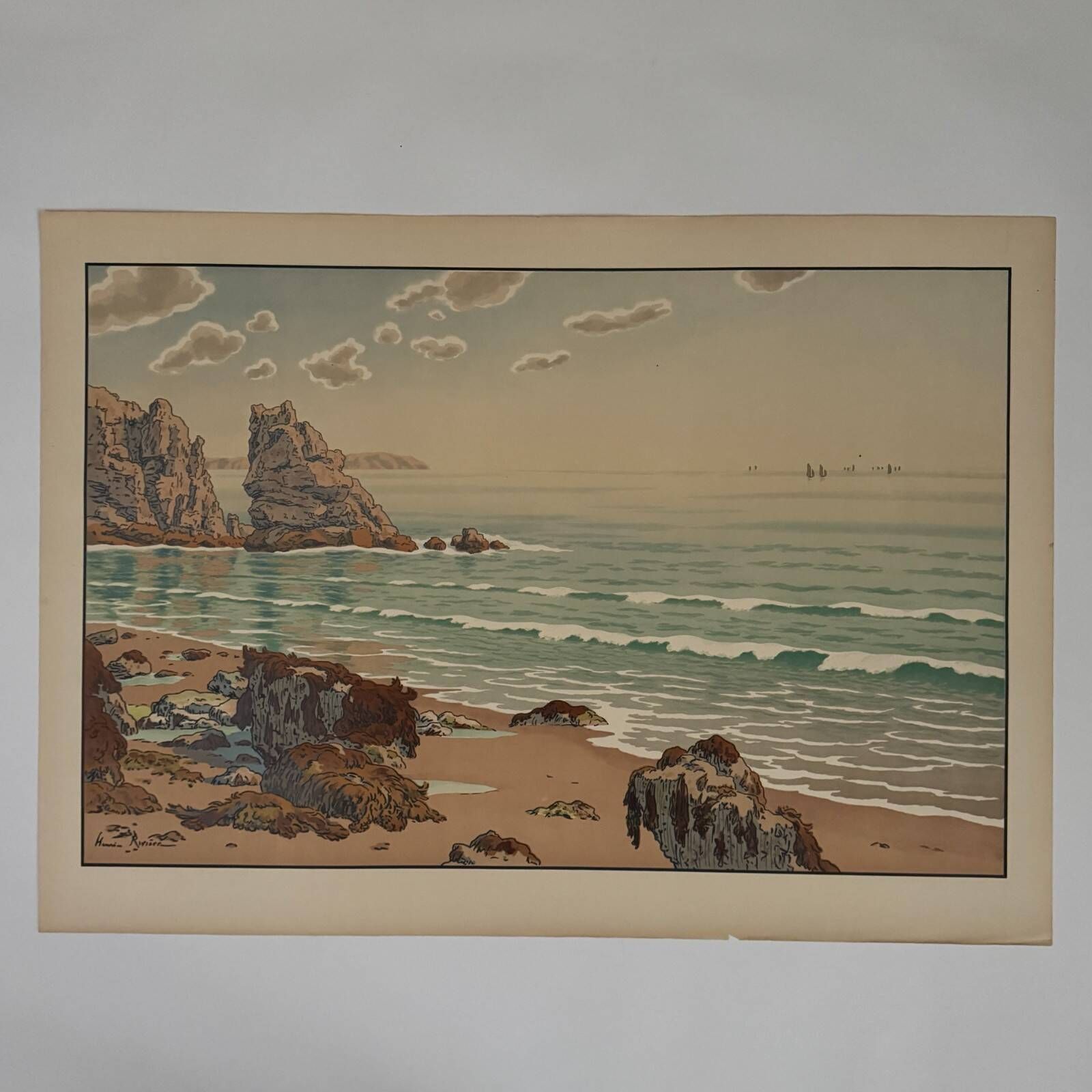 Lithograph by Henri Rivière The Aspects of Nature - The Sea
