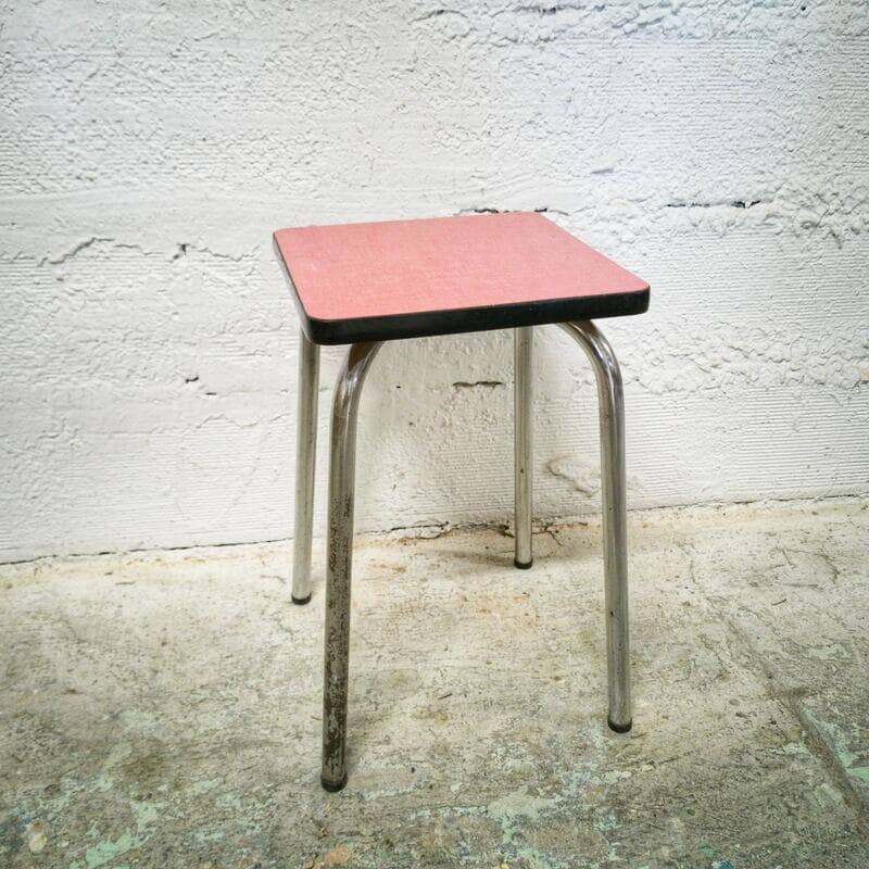 Red formica stool