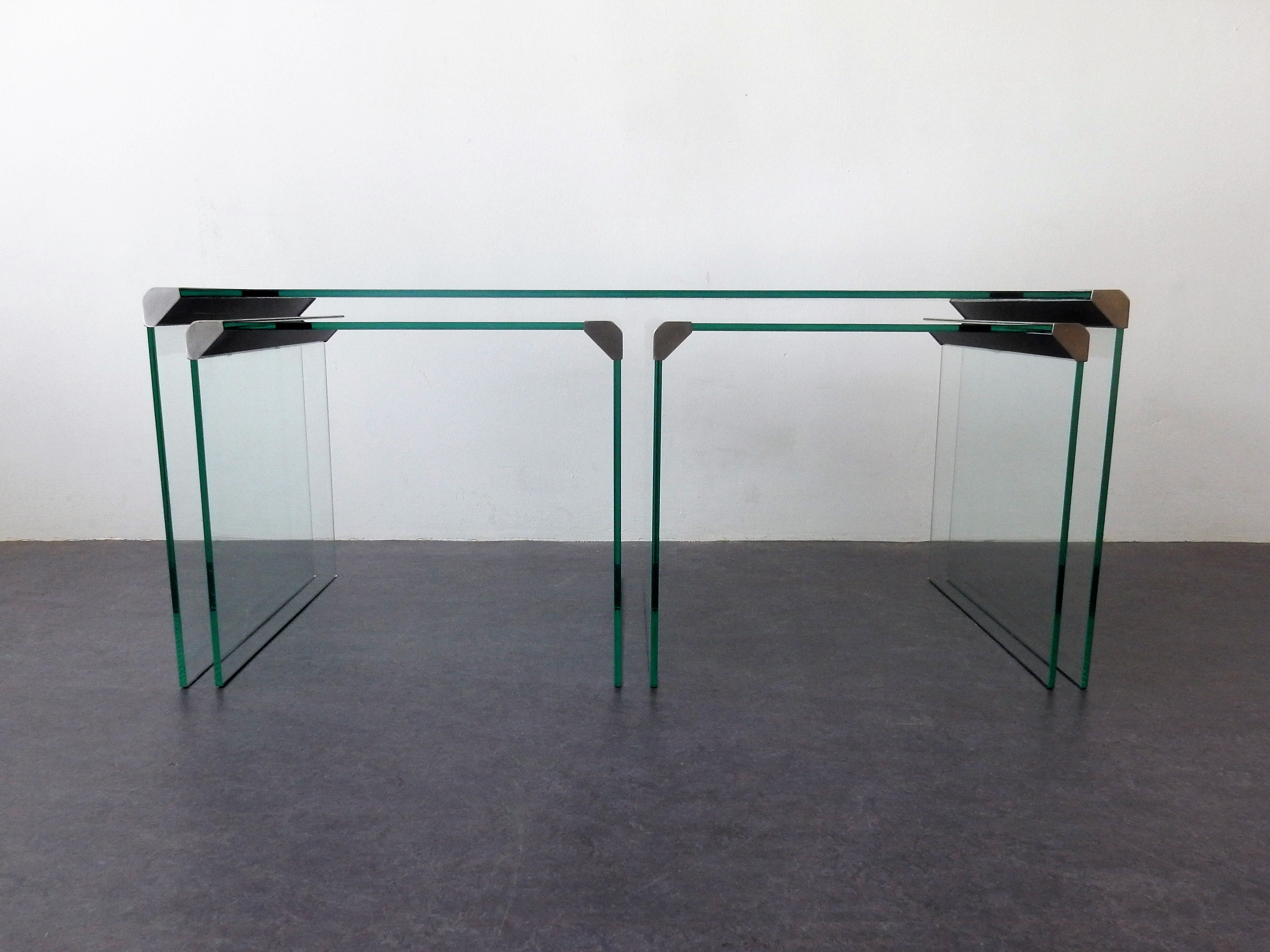 Set of three nesting tables by Pierangelo Gallotti for Gallotti & Radice, 1970s