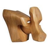 Interlocking abstract wood sculpture by Joop van Bergen, Netherlands, 1980s