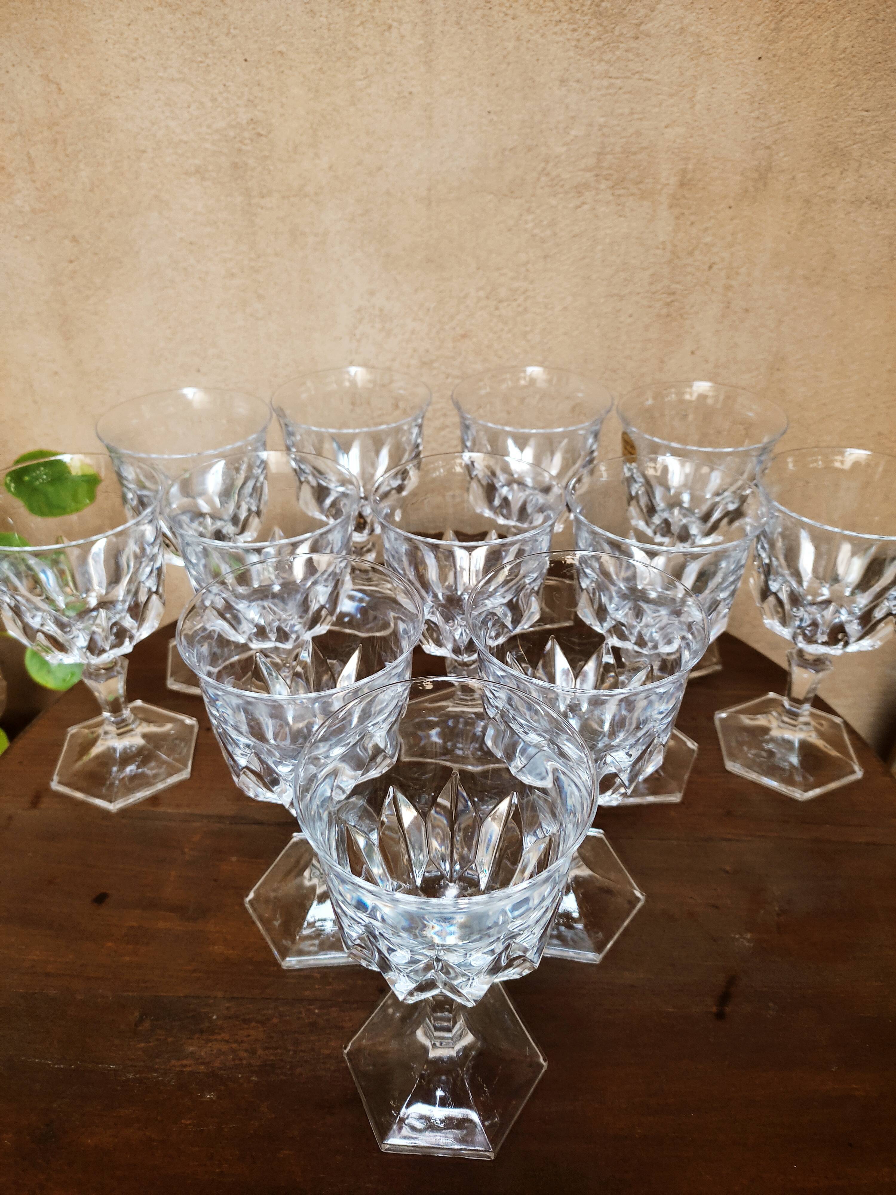 12 crystal water glasses Chaumont model