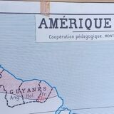 School poster wall map Rossignol Montmorillon South & North America