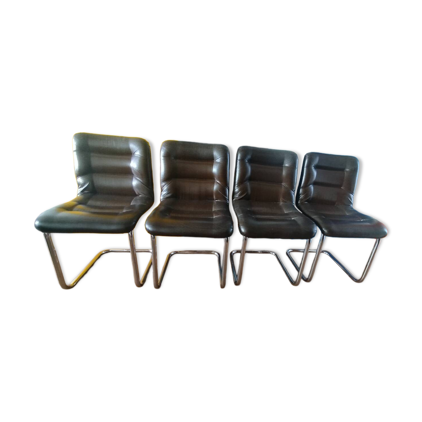 4 vintage 70s design chairs, Bauhaus/Breuer style