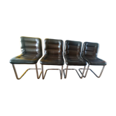 4 chaises vintage design années 70, style Bauhaus/Breuer