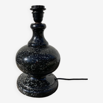 Pied de lampe noir Memphis 80 céramique moucheté