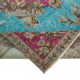 Overdyed Wool Vintage Handmade Carved Rug 169 cm x 288 cm