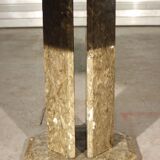 Octagonal post-modernist lounge table in marble beaded massive green quartz, Italy 1970s