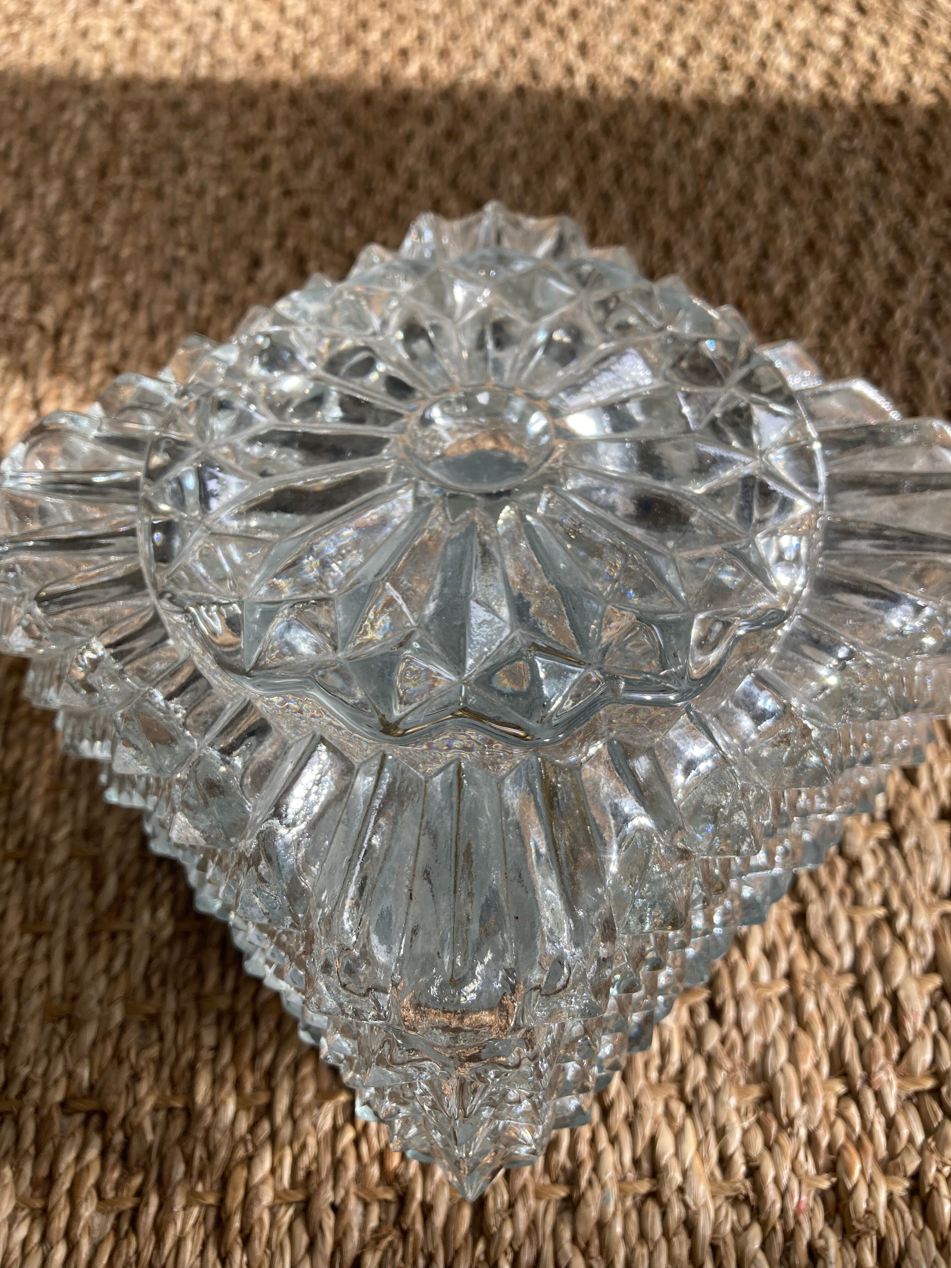 Wall lamp or ceiling lamp in transparent molded glass 1970 square