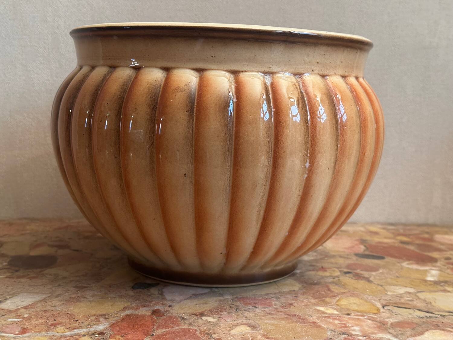 Grand Cache Pot en Céramique Vintage