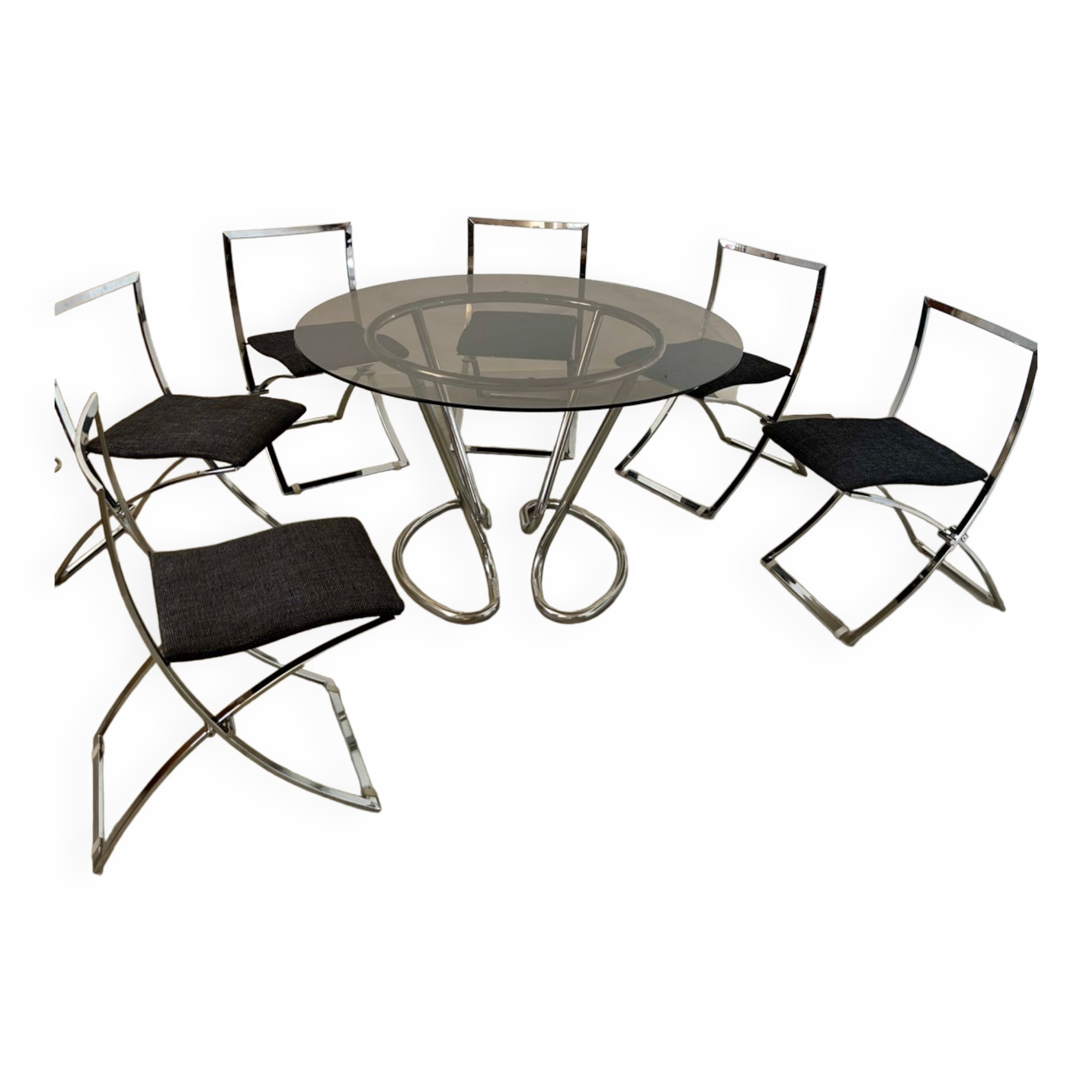 Table et 6 chaises pliante Luisa vintage design italien Marcelo Cuneo