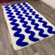 Handmade natural wool rug in blue