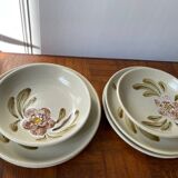 6 flat and deep stoneware plates