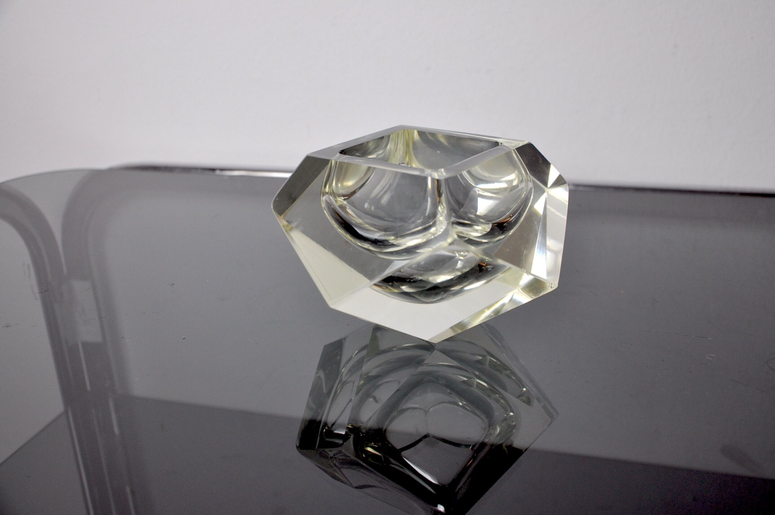 Cendrier de flavio Poli pour seguso, verre sommerso, Murano, italie, 1960