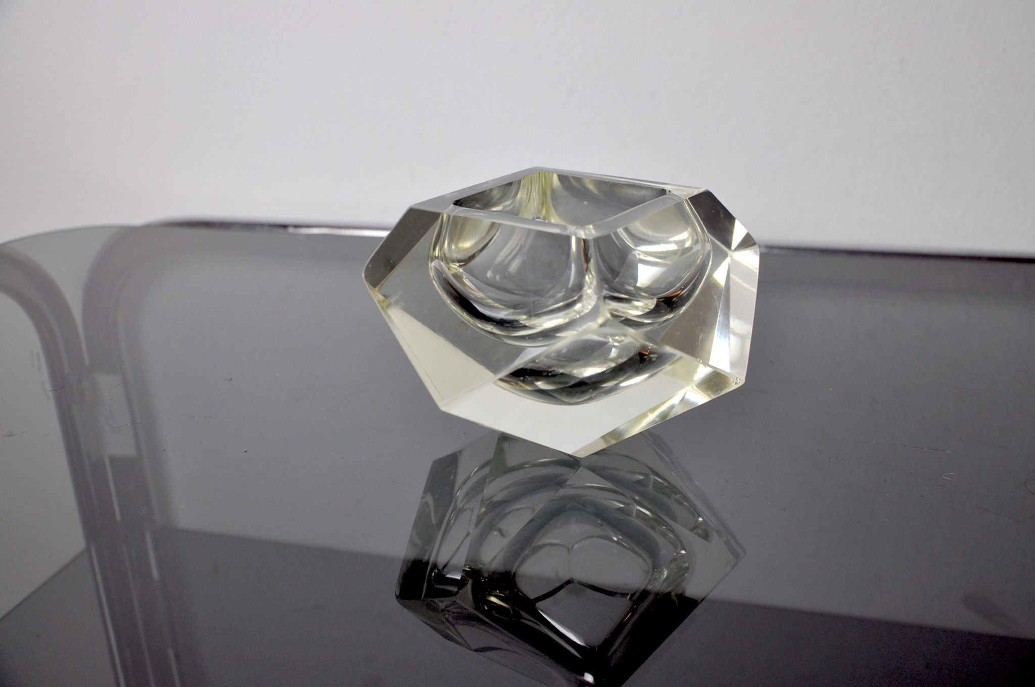 Ashtray by flavio Poli for seguso, sommerso glass, Murano, Italy, 1960