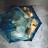 Art Deco blue glass sugar
