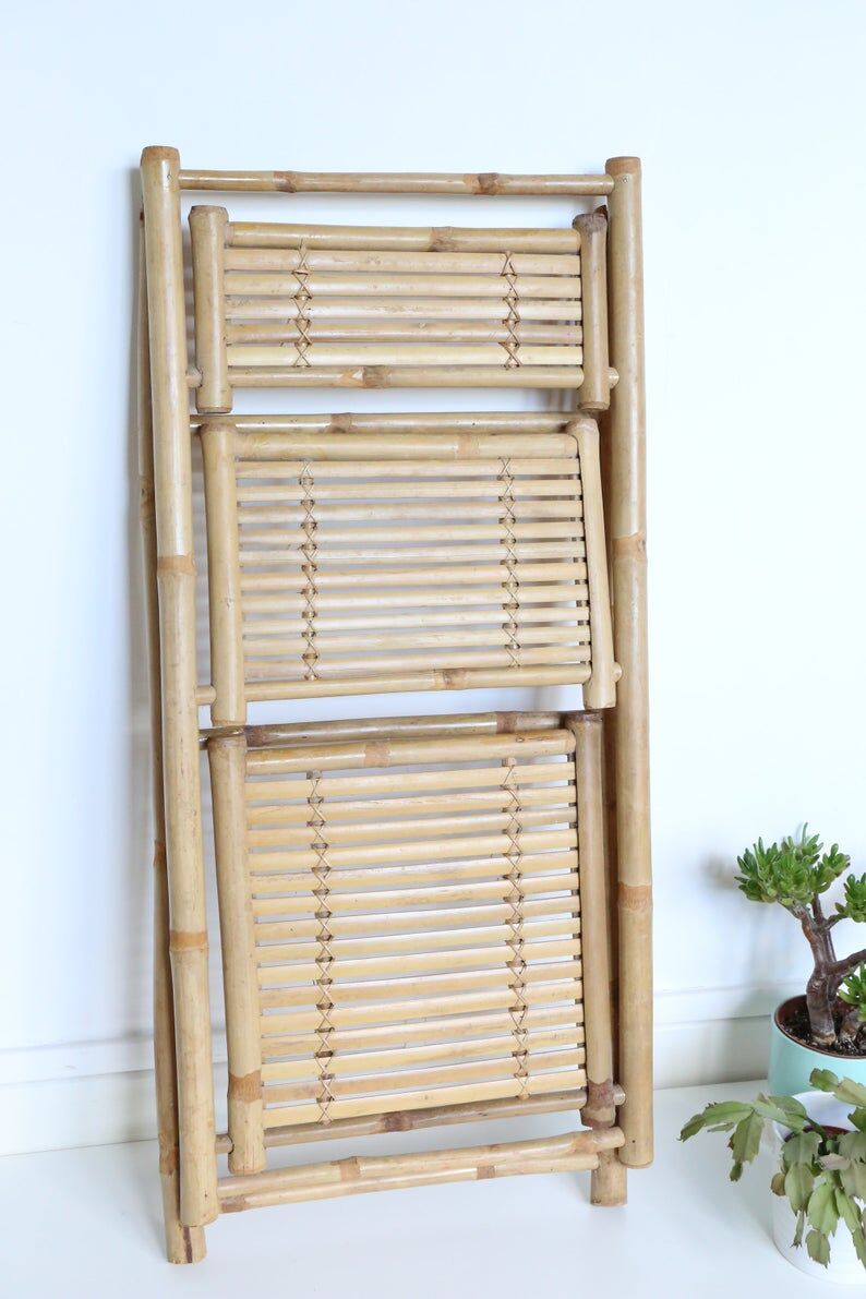 Bamboo shelf, staircase, vintage, plant door, rattan