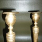 Pair of antique gilded brass candlesticks
