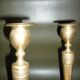 Pair of antique gilded brass candlesticks
