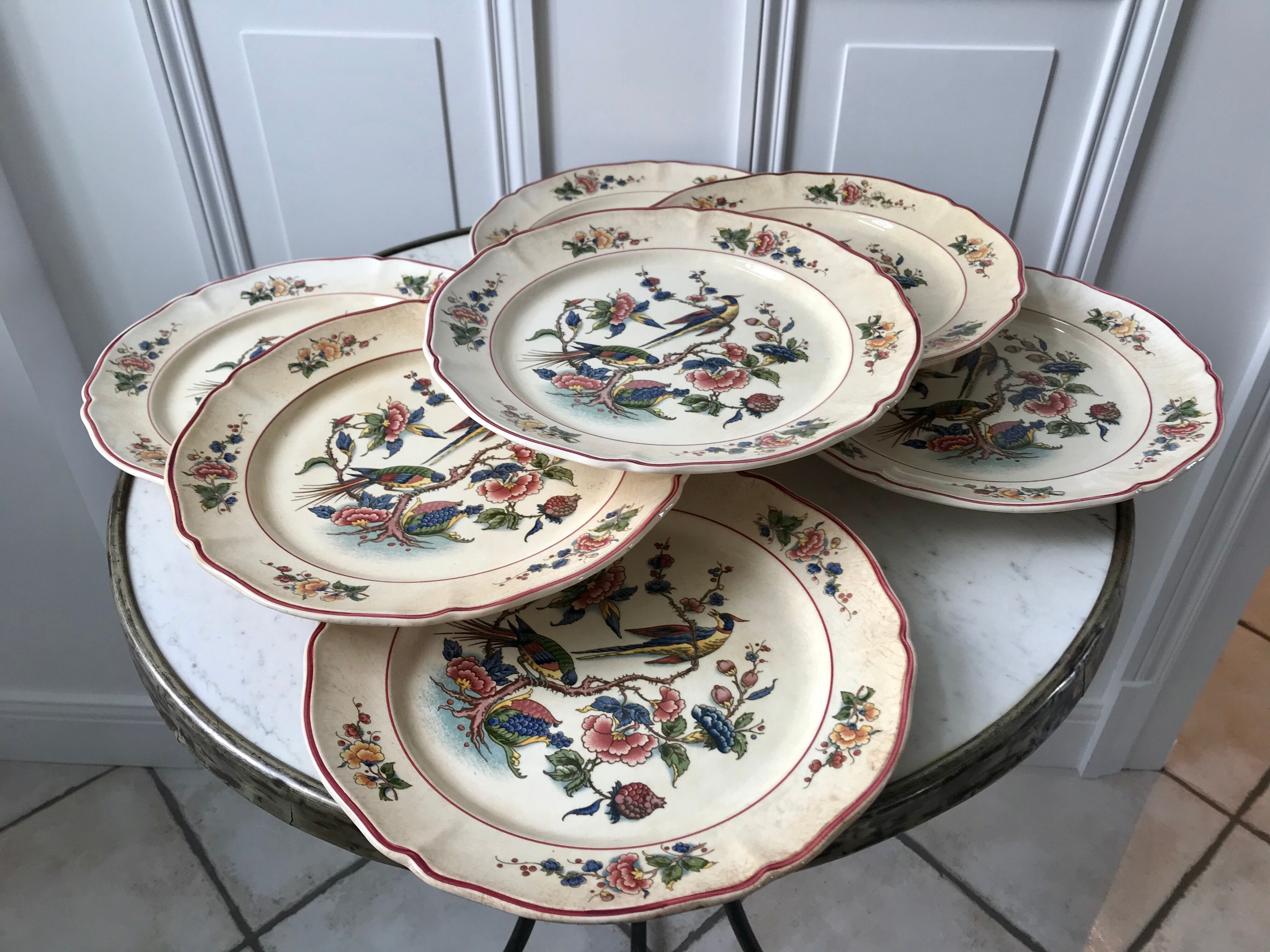 Set of 7 flat plates Villeroy & Boch model Phoenix years 50-60