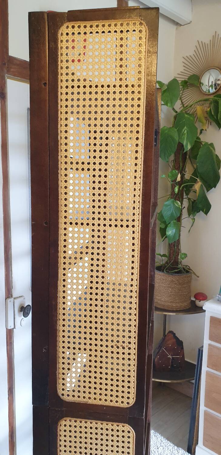 Pair of foldable cane bookcases