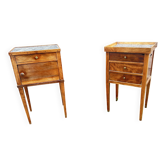2 tables de chevets en noyer, Epoque Restauration