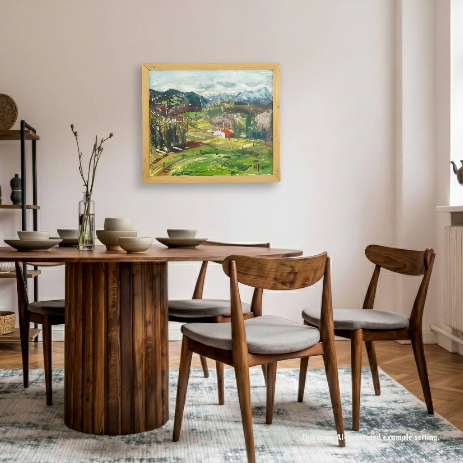 Oil painting by Alexander Michael – Landscape near Dietramszell, 1974