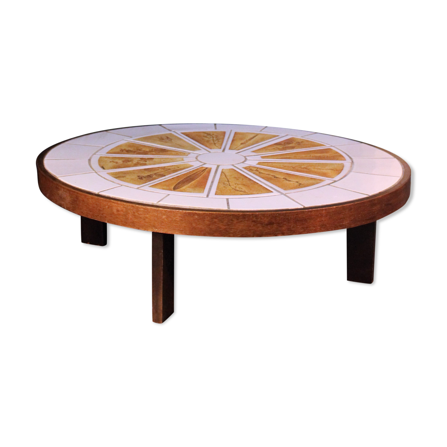Coffee table "Herbarium" by Roger Capron 1960s