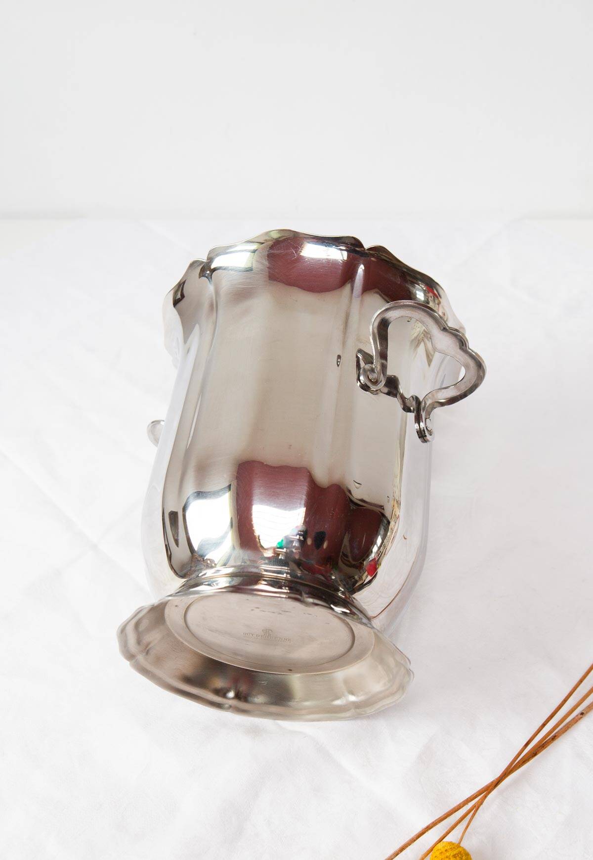 Guy Degrenne stainless steel champagne bucket c. 1980s