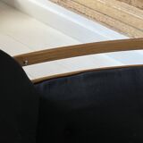 Scandinavian lounge chair COJA in wood and leather, 1960s