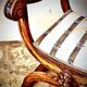 French Empire mahogany office chair with carved detail in the shape of