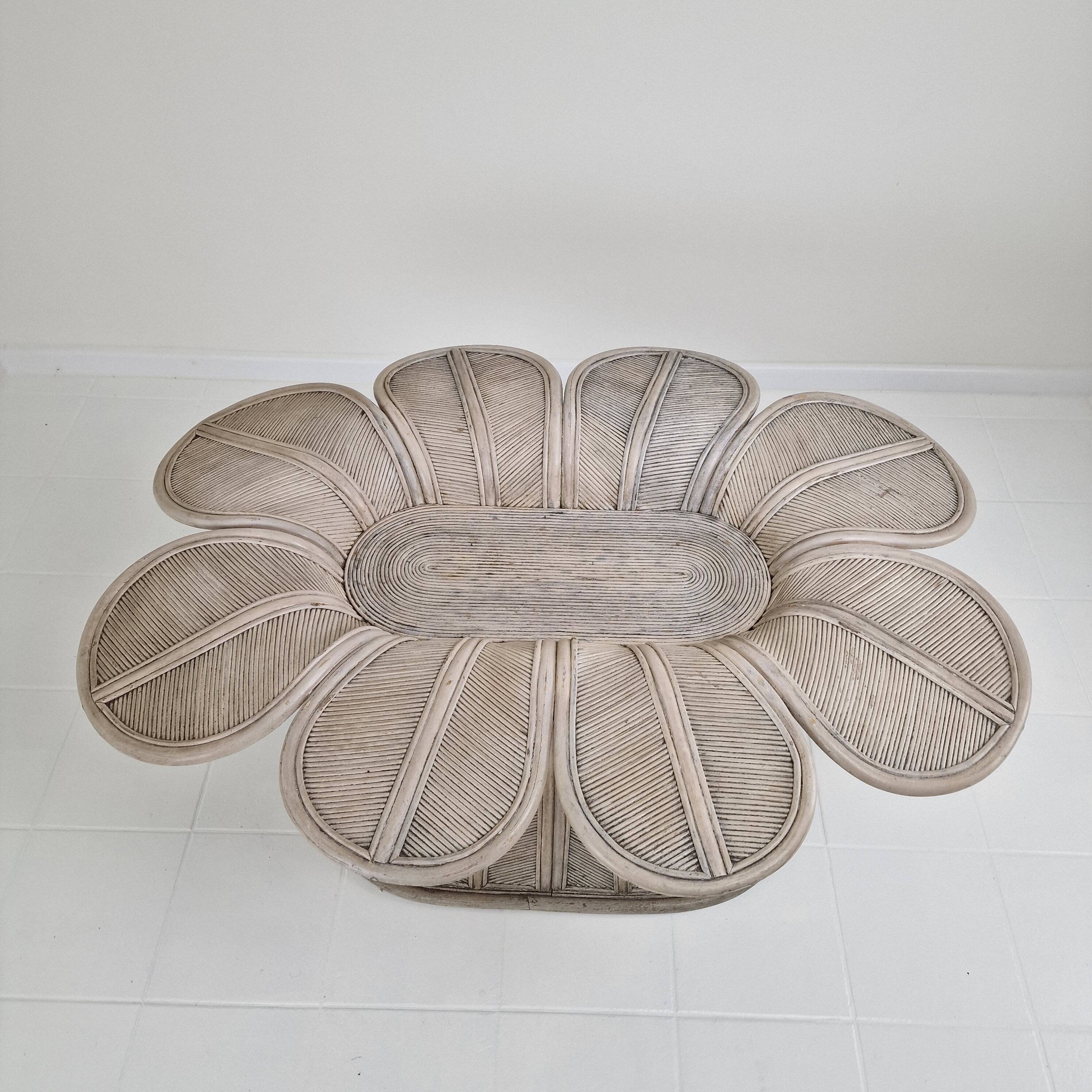 Vintage Oval Bamboo and Rattan Dining Table Base, France 1980's