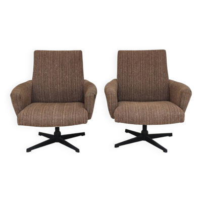 Paire de fauteuils pivotant Tchécoslovaquie 1960