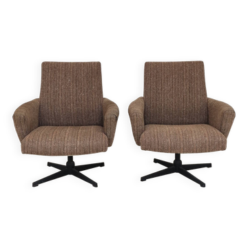 Paire de fauteuils pivotant Tchécoslovaquie 1960