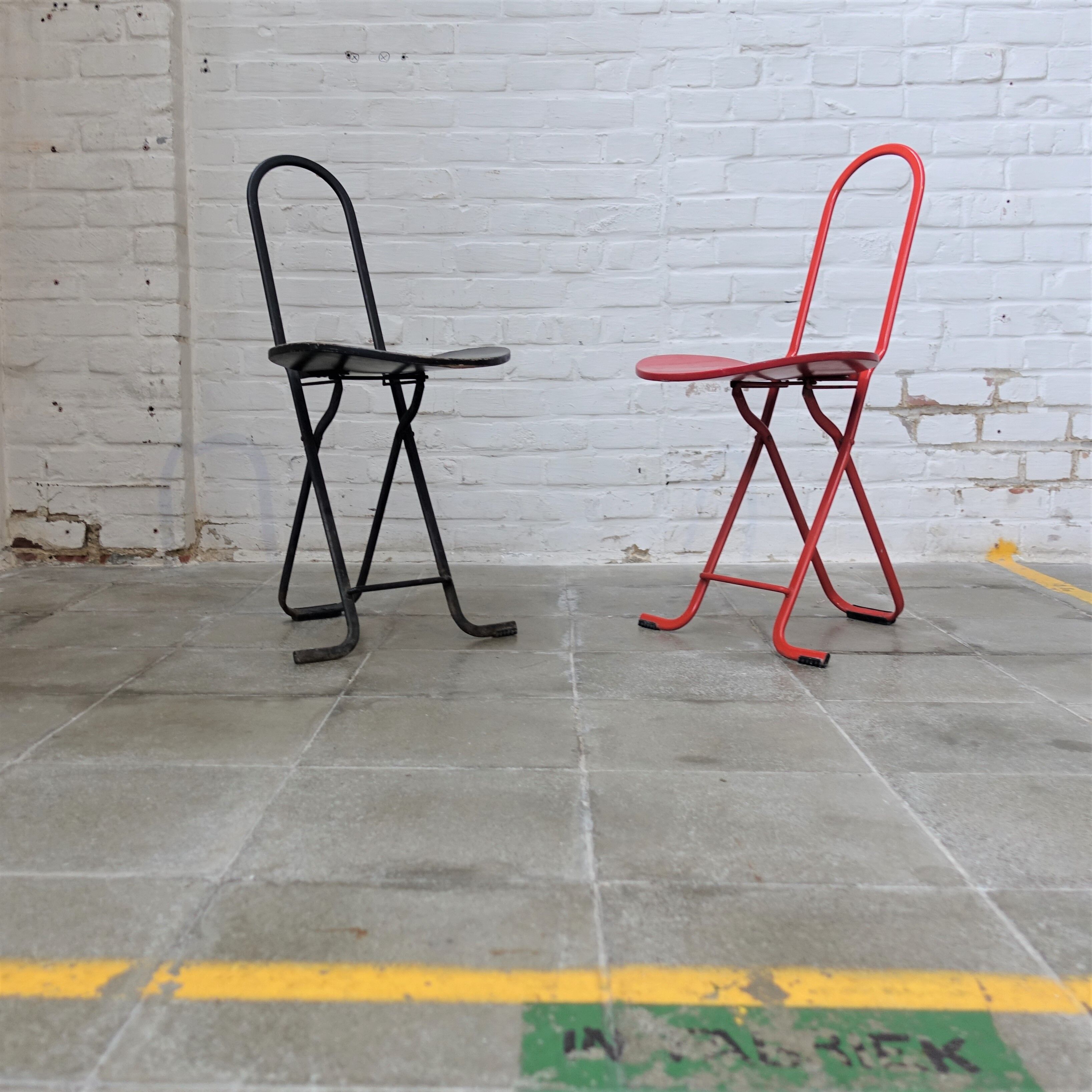 Set of 2 folding chairs by Gastone Rinaldi for Thema